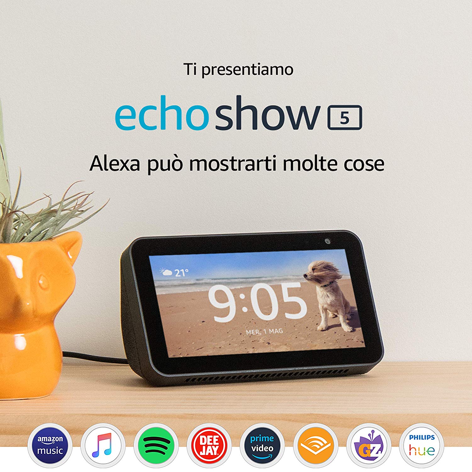  Echo Show 5 – Schermo compatto e intelligente con Alexa, Nero
